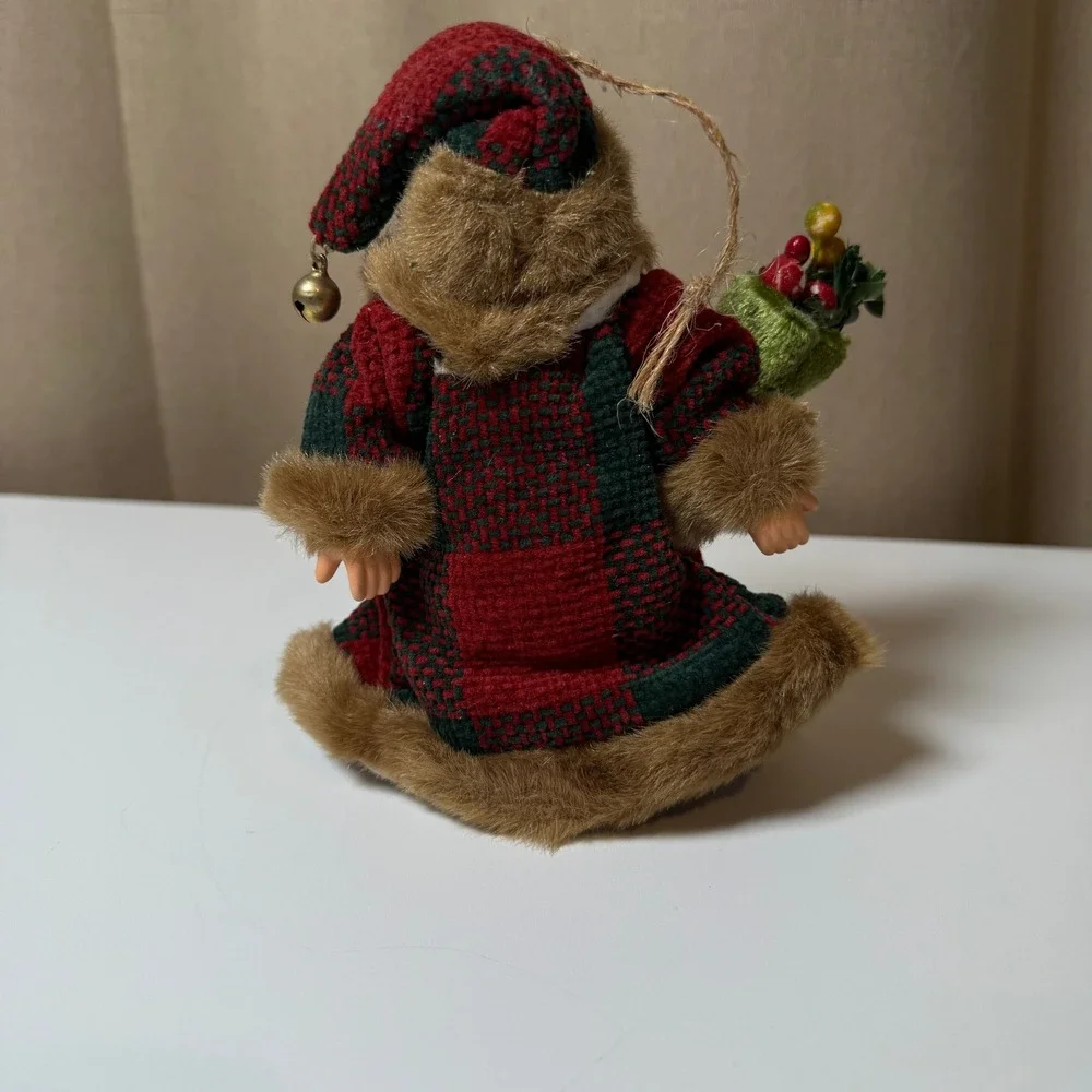 Charming Santa Claus‎ Christmas Ornament Holding Berry Bag